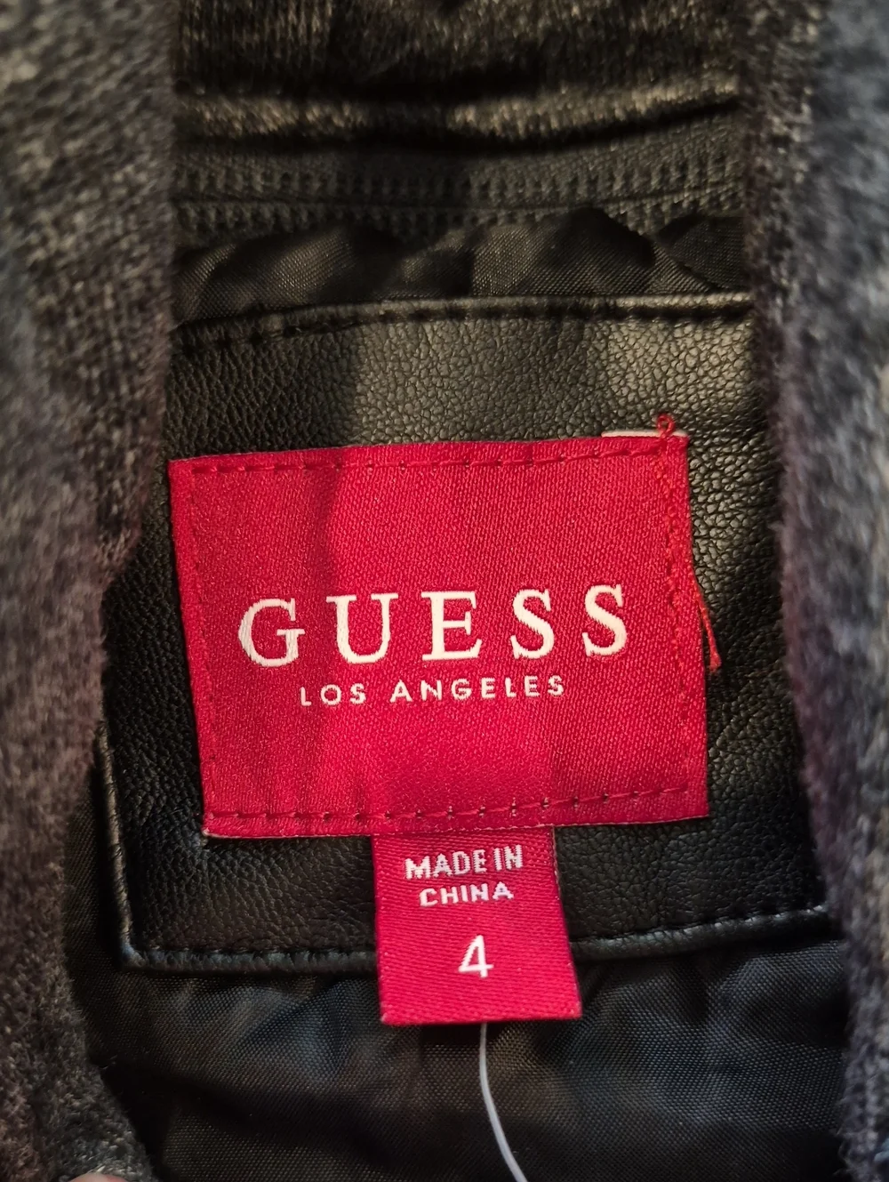 Guess Faux Leather Hooded Moto Jacket